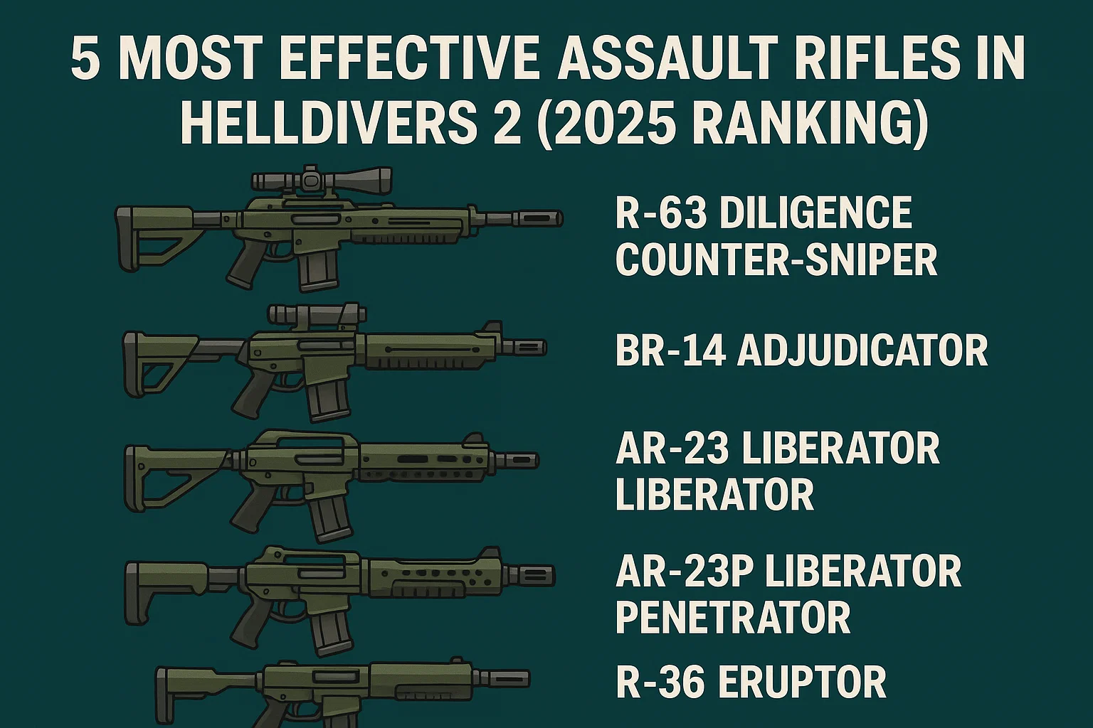 5 Most Effective Assault Rifles in Helldivers 2 (2025 Ranking)
